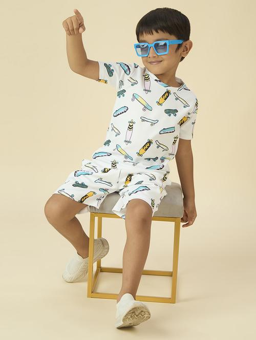 boys printed t-shirt and shorts co-ord set - 22065409 - Standard Image - 0