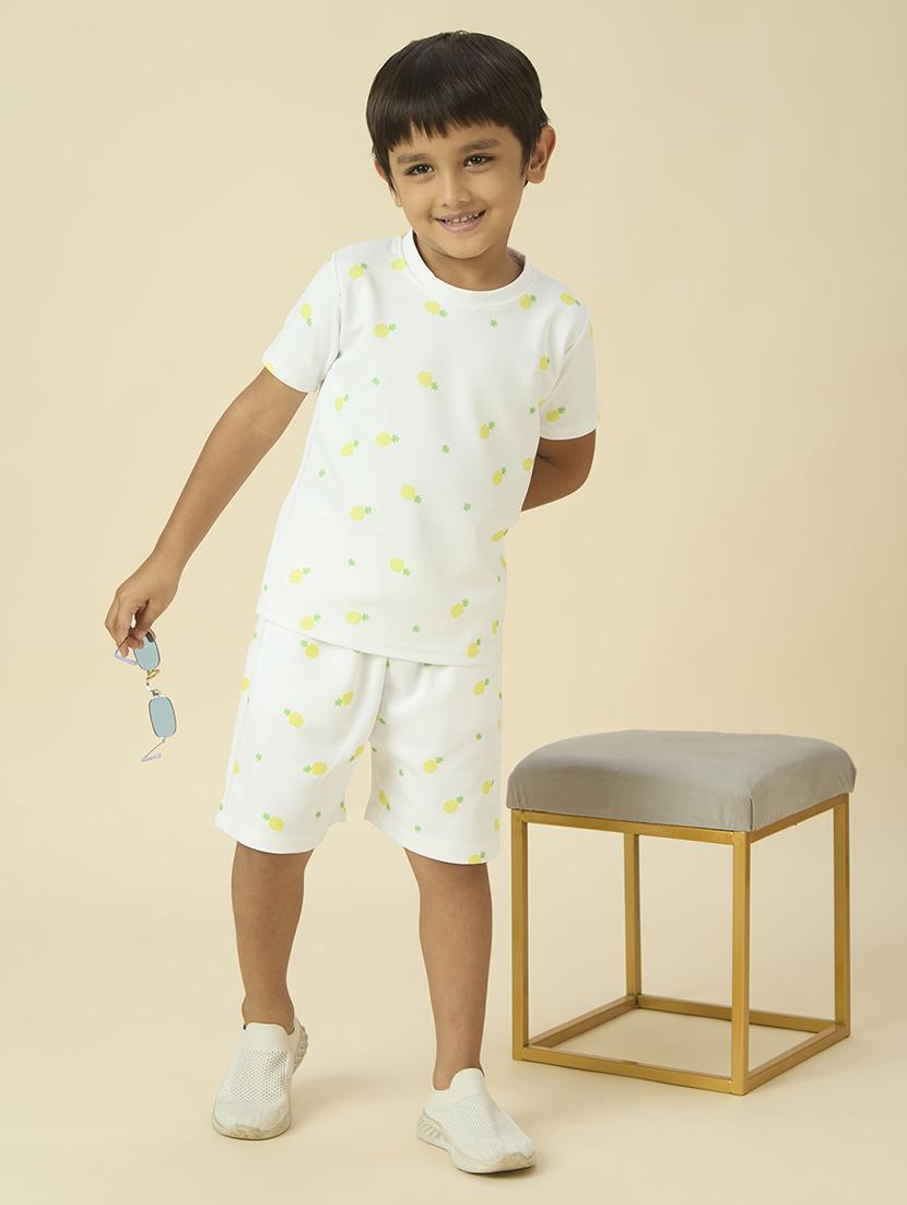 boys printed t-shirt and shorts co-ord set