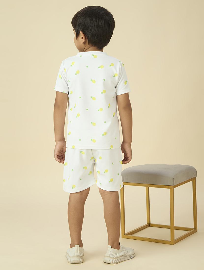 boys printed t-shirt and shorts co-ord set - 22065410 - Standard Image - 3