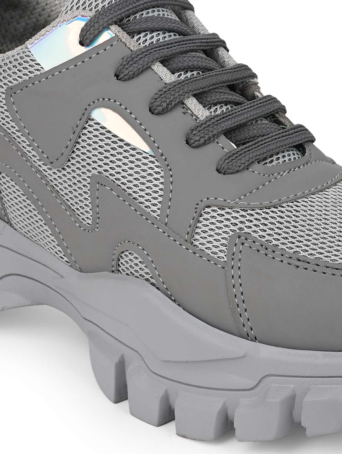 women grey lace-up sports shoe - 22065470 - Standard Image - 5