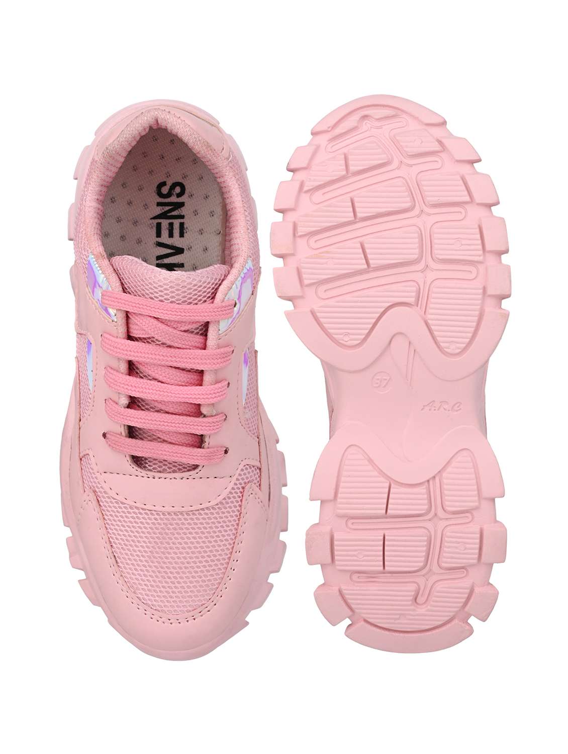 women pink lace-up sports shoe - 22065471 - Standard Image - 3