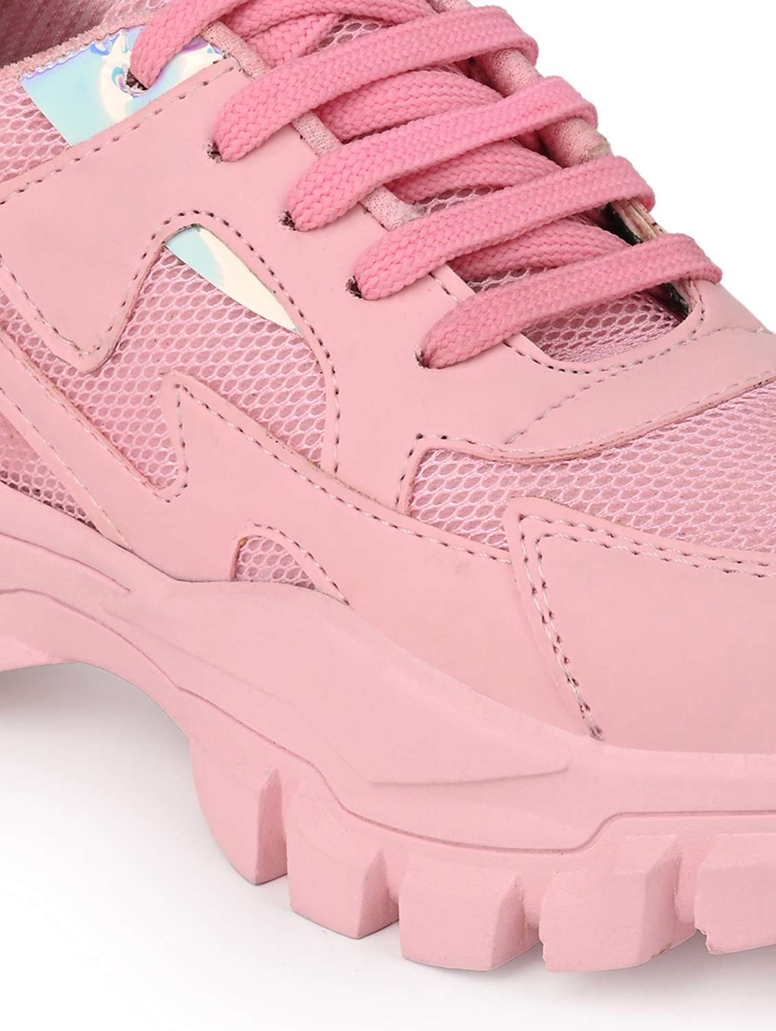 women pink lace-up sports shoe - 22065471 - Standard Image - 5