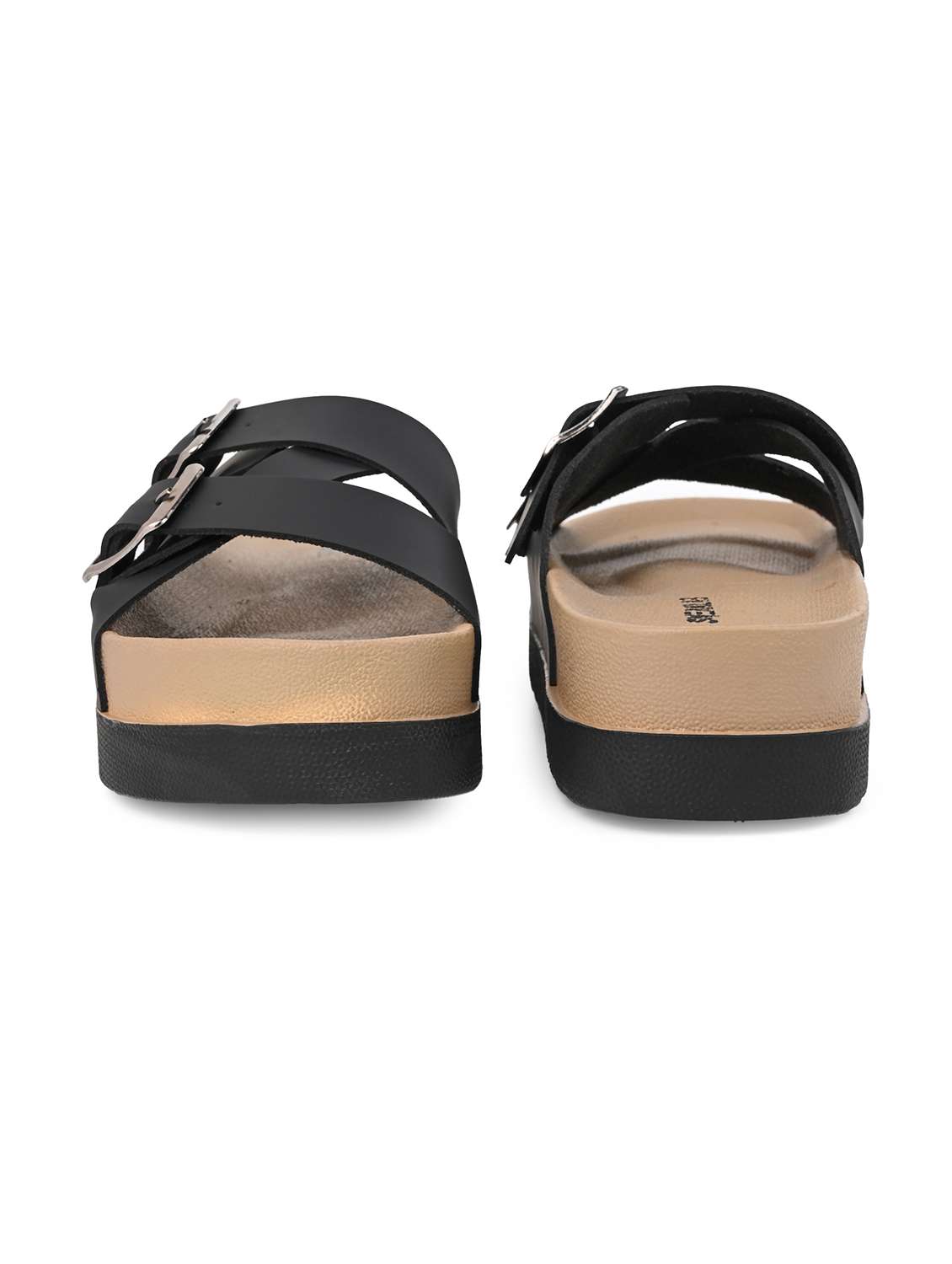 women black solid slip on flats - 22065472 - Standard Image - 3