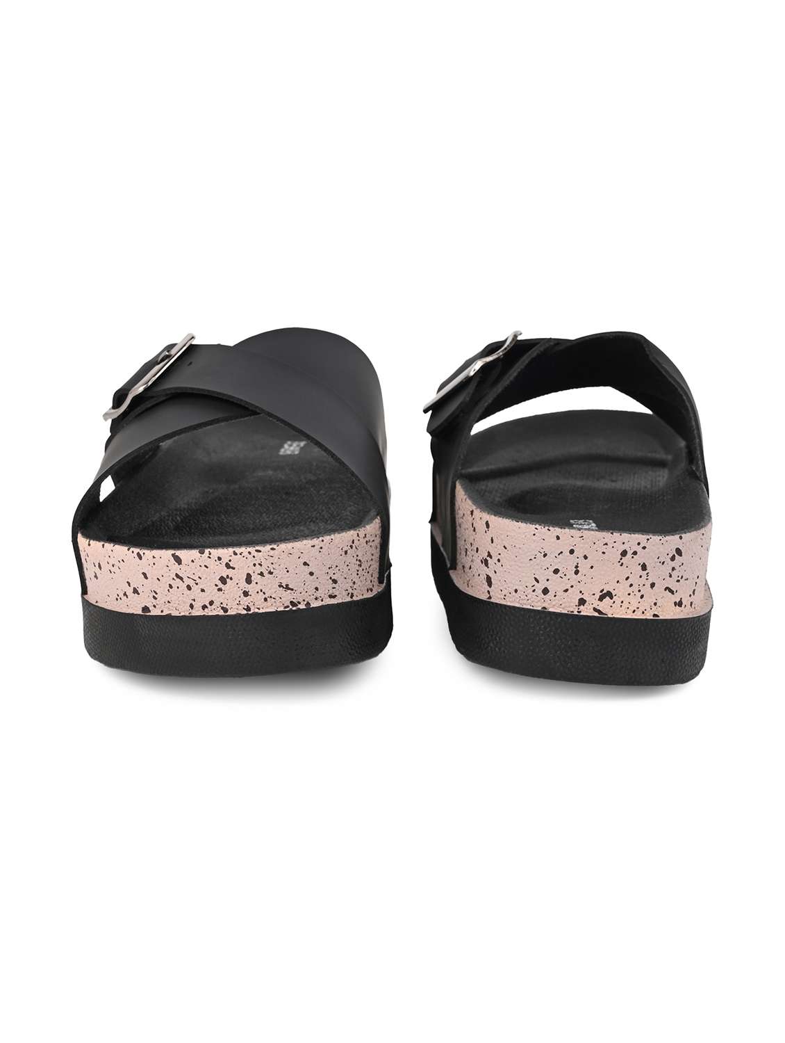 women solid black slip on flats - 22065475 - Standard Image - 3