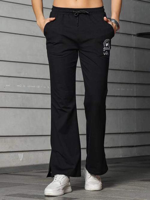 women black solid regular fit track pant - 22065483 - Standard Image - 0