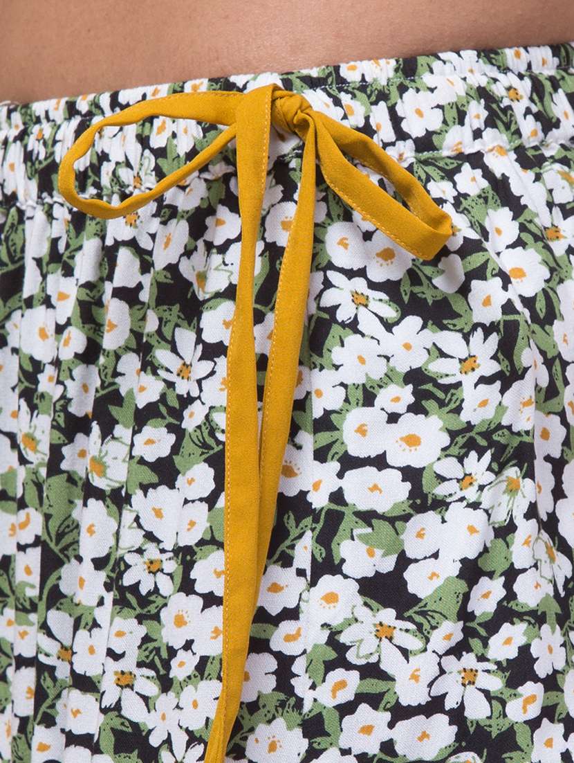 Green Rayon Flared Skirts - 22065598 -  Standard Image - 5