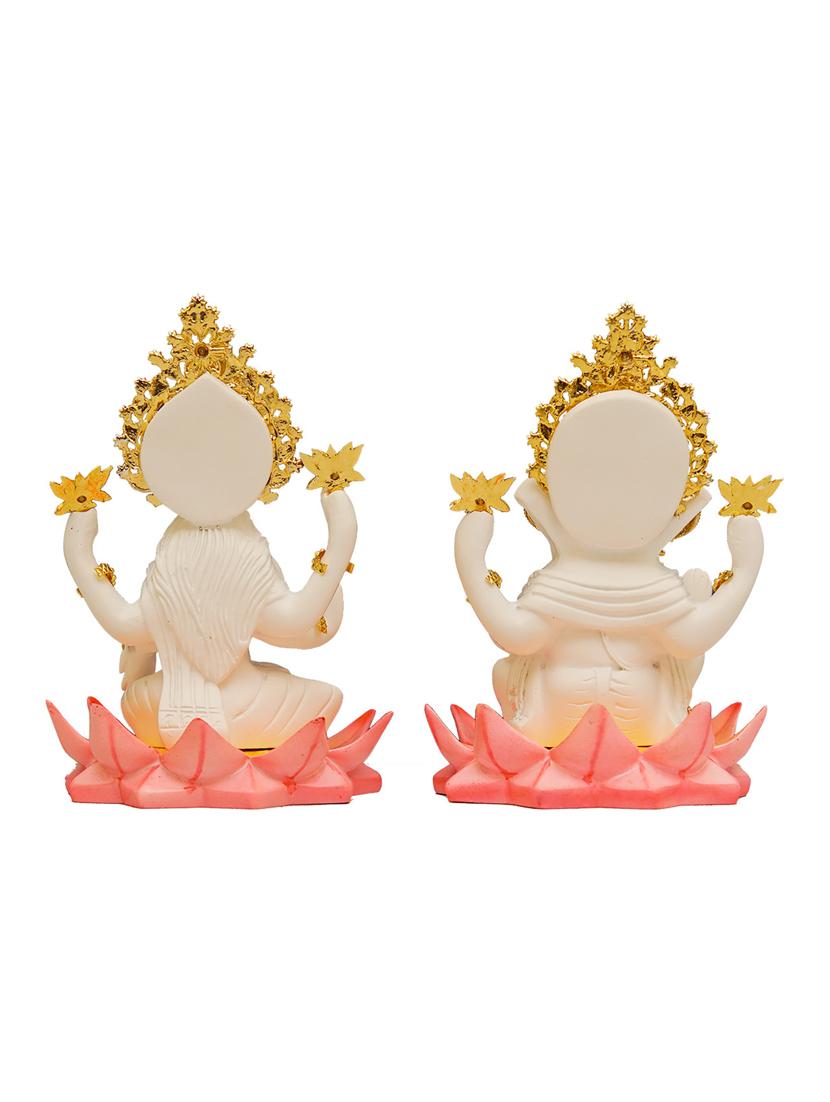 resin gold plated goddess lakshmi and lord ganesh murti - 22065599 - Standard Image - 3
