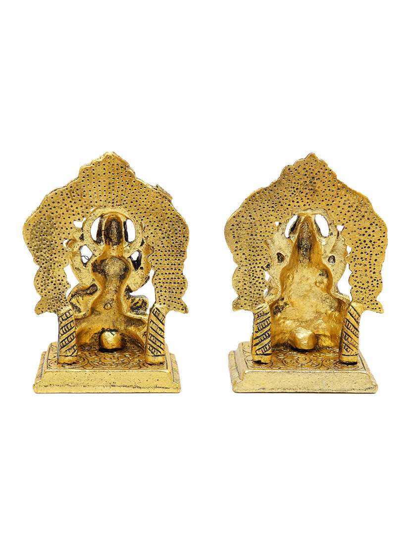  gold plated goddess lakshmi and lord ganesh murti - 22065605 -  Standard Image - 3