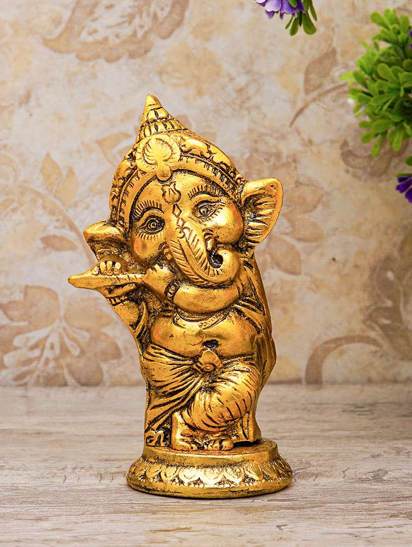  gold plated lord ganesh murti