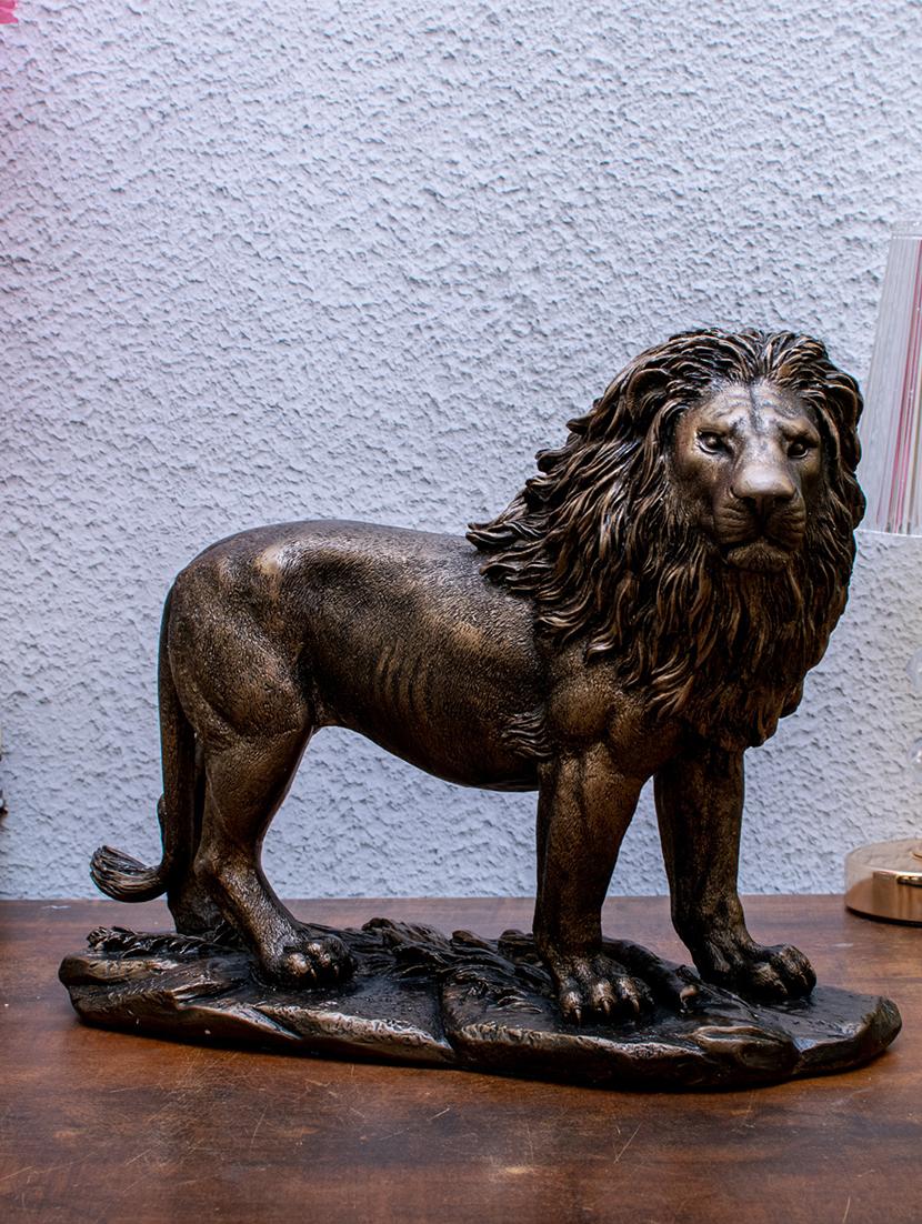 polyresin brown lion home decor statue - 22065715 -  Zoom Image - 0