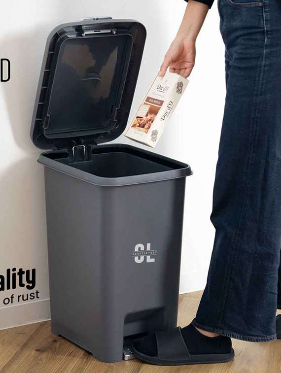 grey solid plastic waste bin - 22065801 -  Standard Image - 3