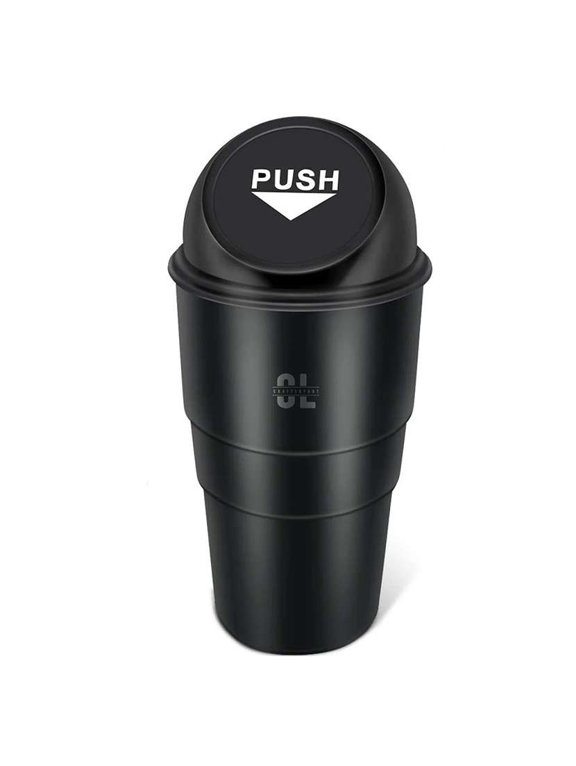 black solid plastic car dustbin