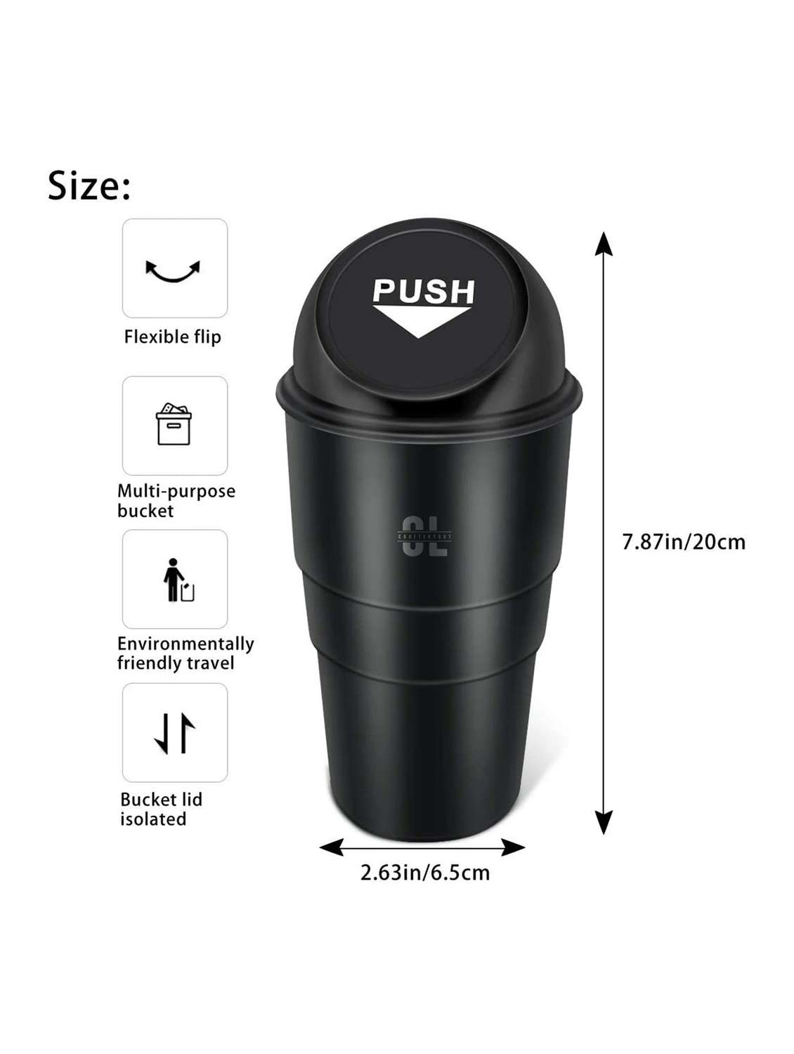 black solid plastic car dustbin - 22065803 -  Standard Image - 3