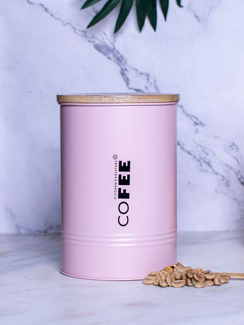 pink plastic coffee tea container with lid