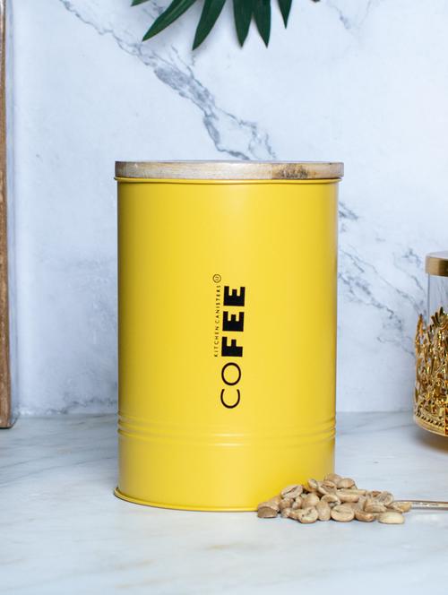 yellow tea & coffee container with lid - 22065813 - Standard Image - 0