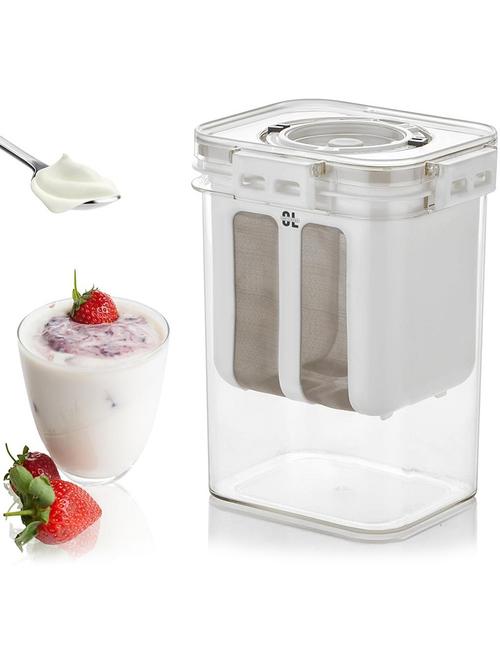 plastic white curd maker with lid - 22065826 - Standard Image - 0