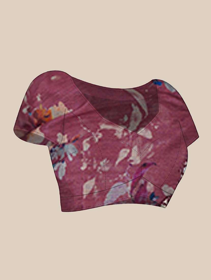 women printed casual wear saree with blouse - 22065857 -  Standard Image - 3