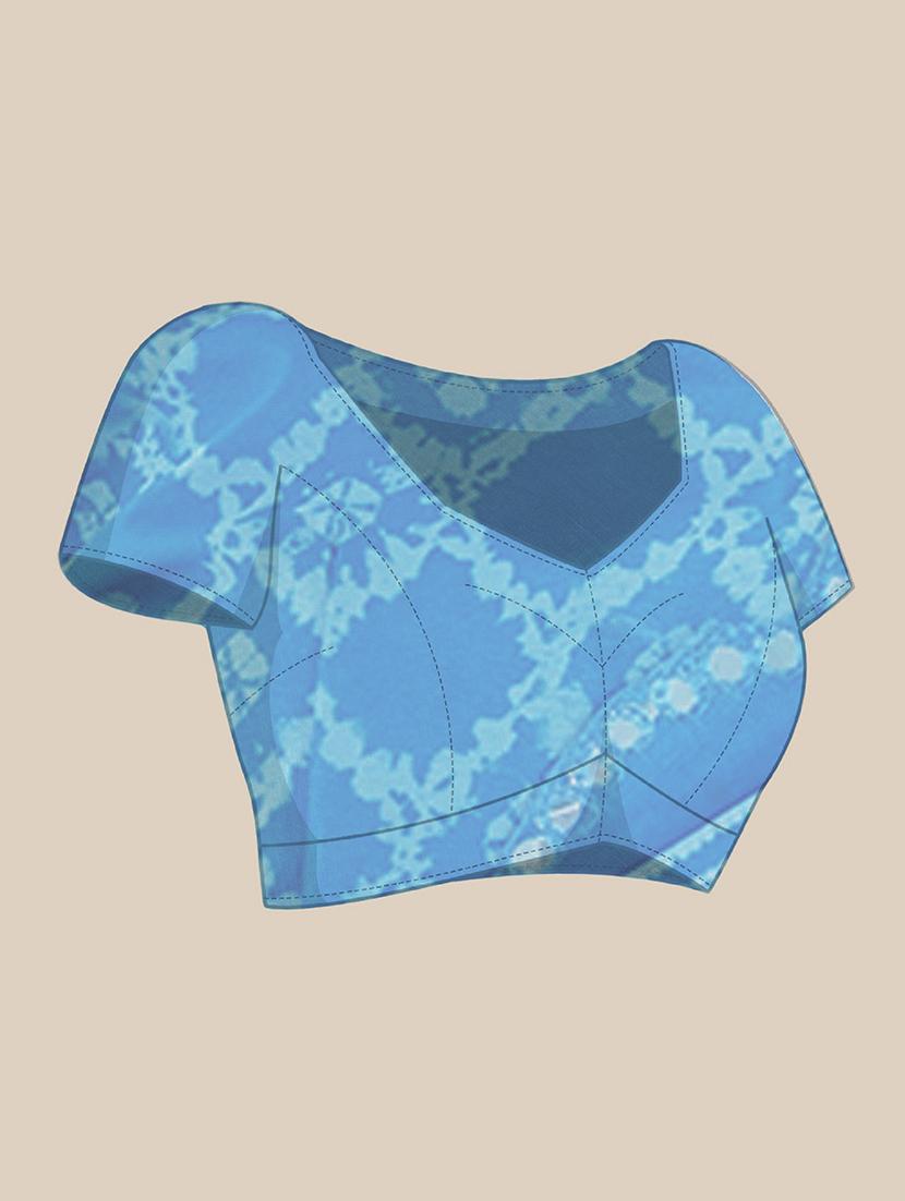 women printed casual wear saree with blouse - 22065858 - Standard Image - 3