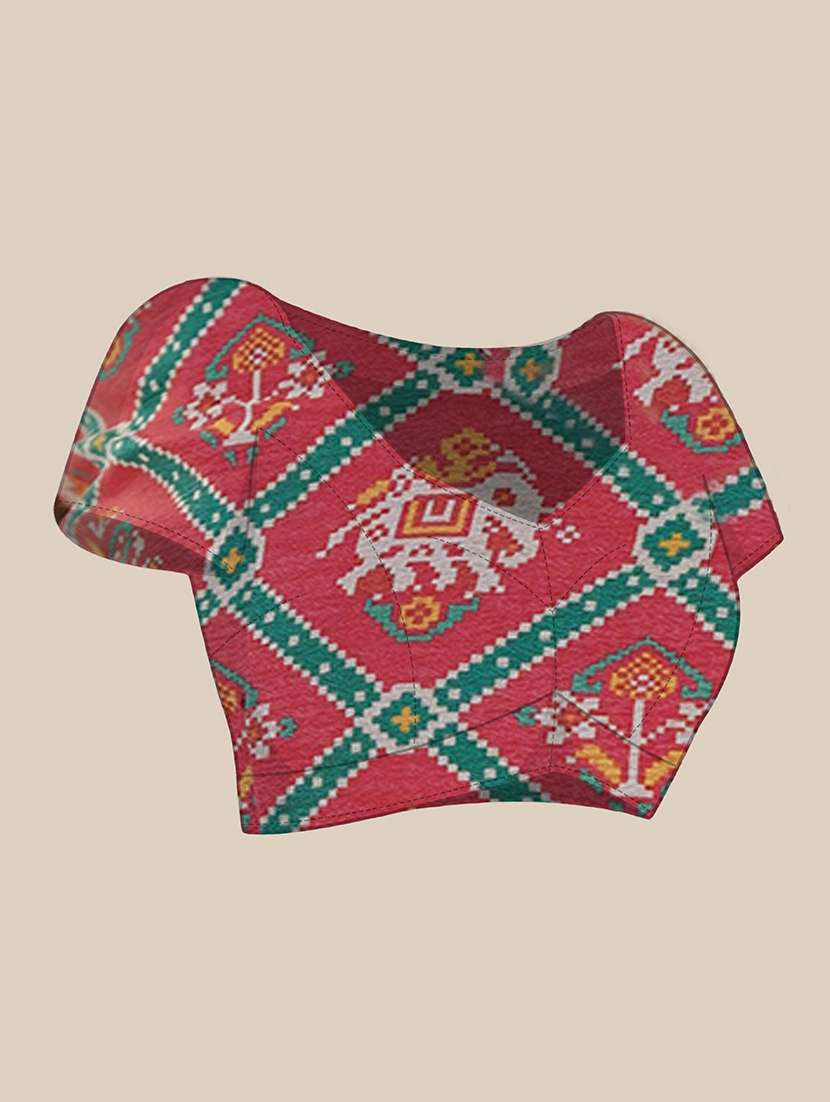 women printed patola saree with blouse - 22065863 - Standard Image - 3