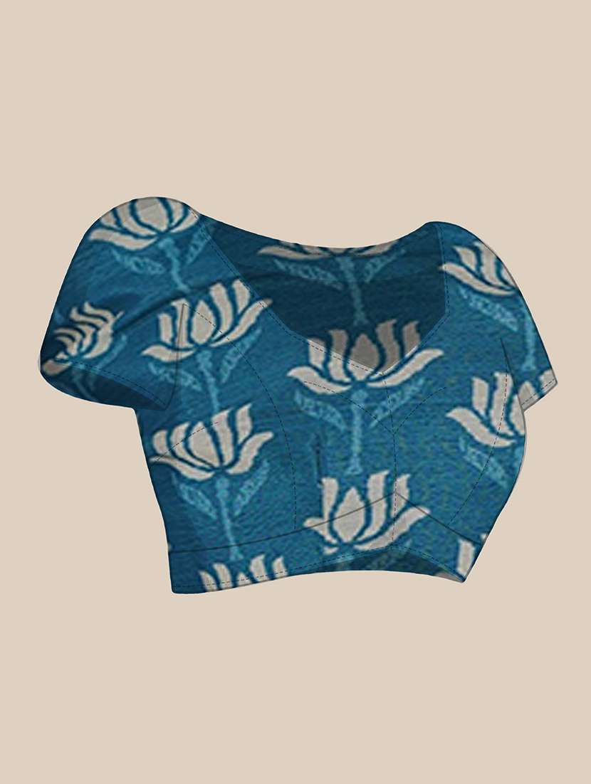 women printed casual wear saree with blouse - 22065865 -  Standard Image - 3