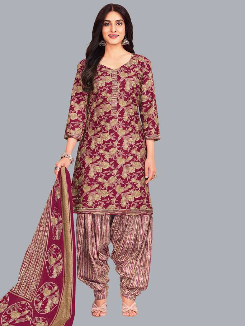 women floral printed unstitched salwar suit set
