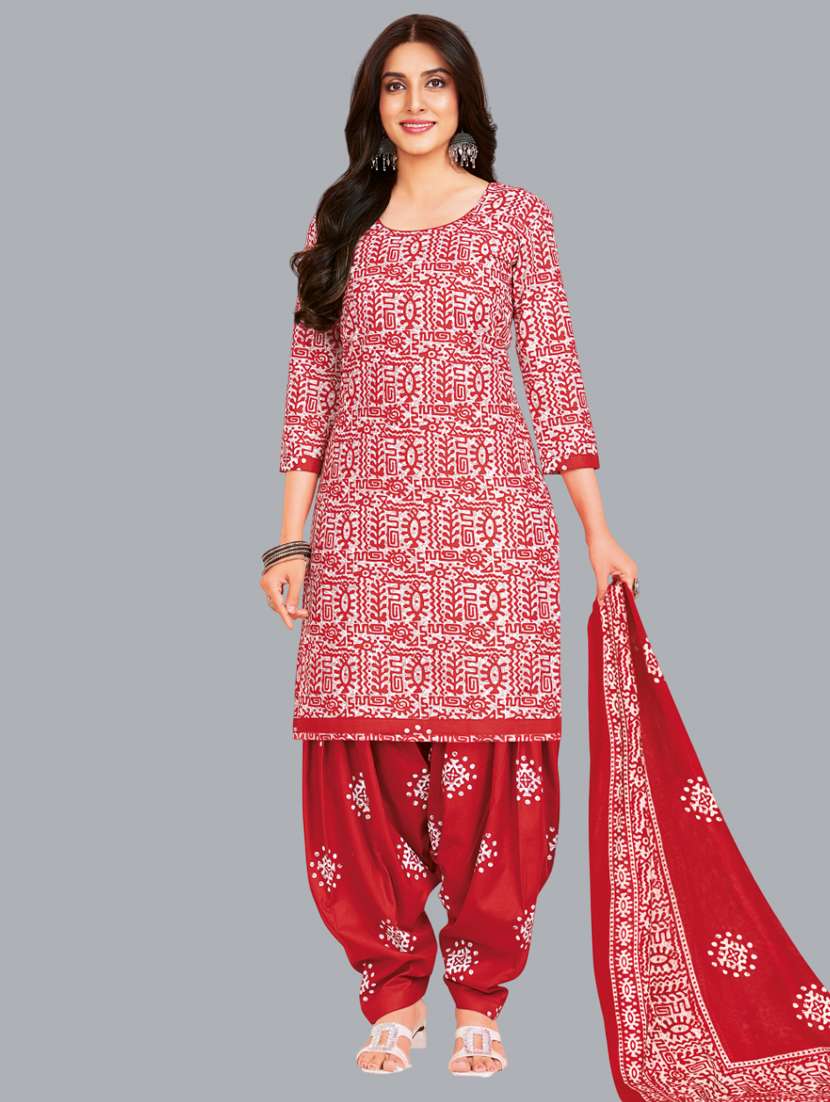 women printed unstitched salwar suit set