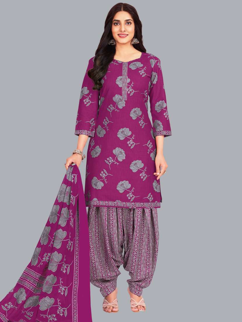 women floral printed unstitched salwar suit set