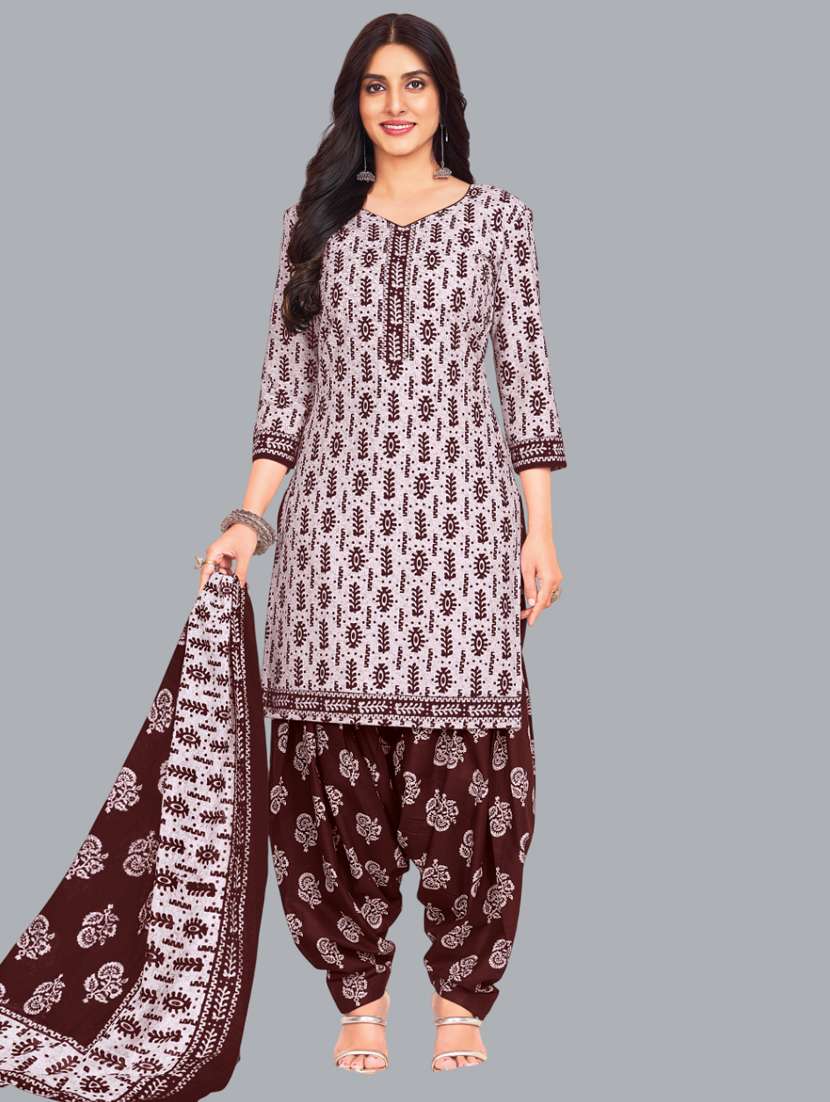 women printed unstitched salwar suit set