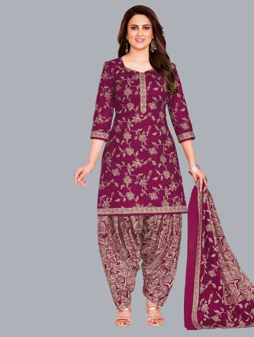 women floral printed unstitched salwar suit set - 22065942 -  Standard Image - 0