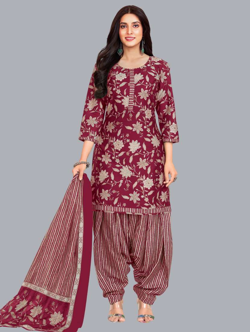 women floral printed unstitched salwar suit set
