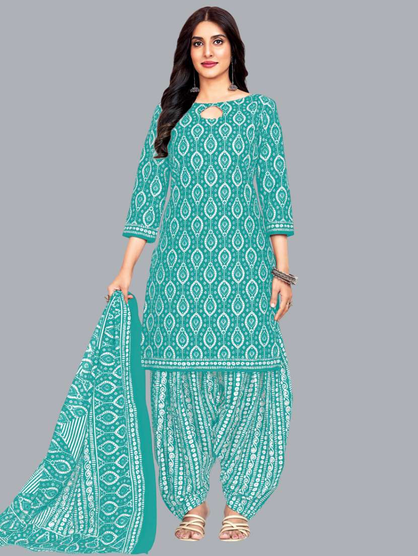 women printed unstitched salwar suit set