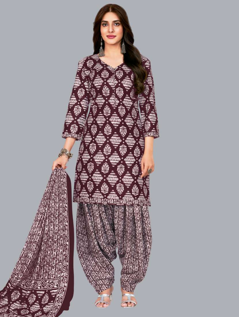 women printed unstitched salwar suit set