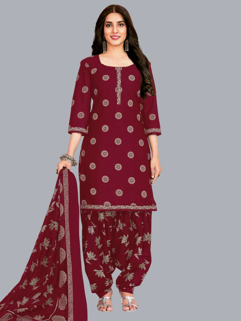 women printed unstitched salwar suit set