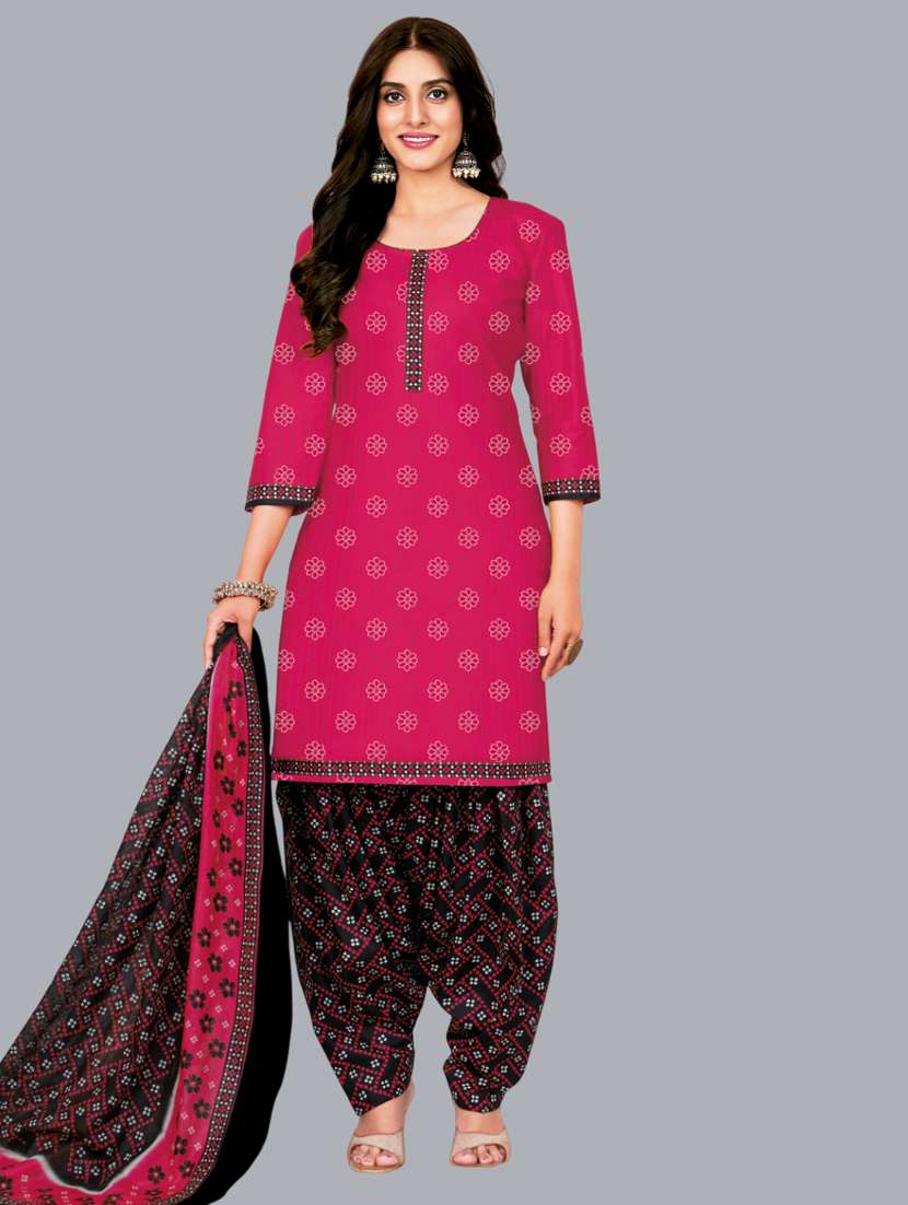 women printed unstitched salwar suit set