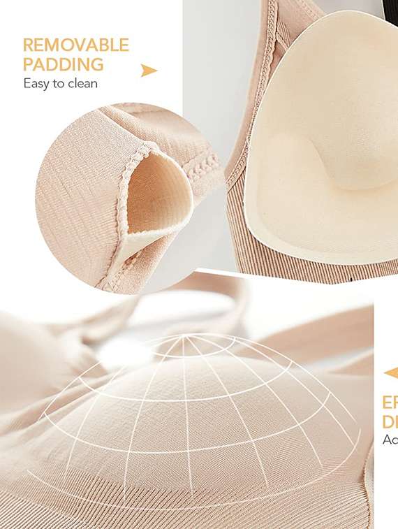 women solid lightly padded sports bra - 22065985 -  Standard Image - 3