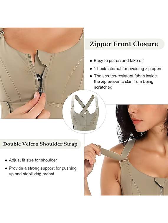 women solid lightly padded sports bra - 22065992 -  Standard Image - 3