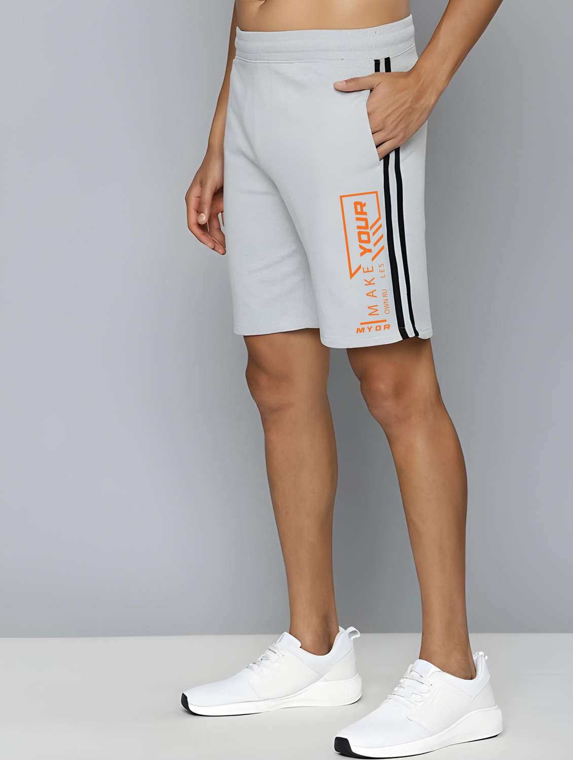 men printed mid rise regular fit shorts - 22066001 - Zoom Image - 0