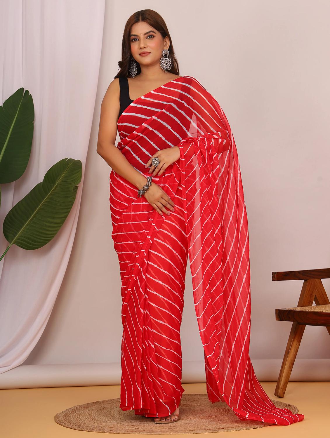 women leheriya printed saree - 22066033 - Zoom Image - 0