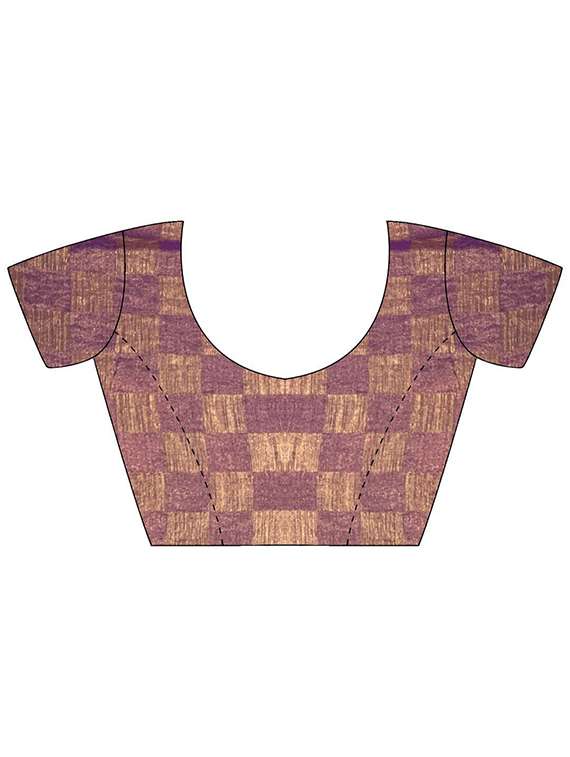 women checkered embellished bordered saree with blouse - 22066195 - Standard Image - 3