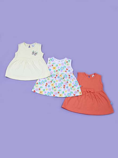 women pack of 3 printed sleeveless frocks - 22066228 -  Standard Image - 0