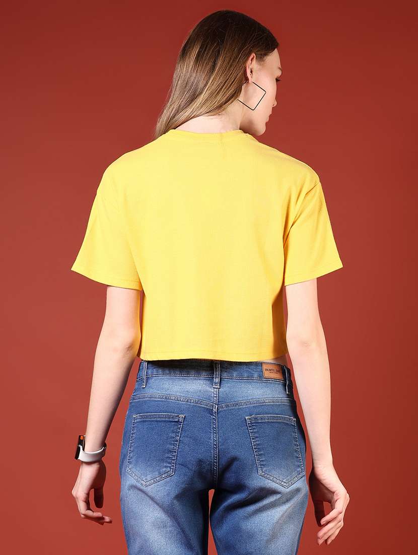 women solid short sleeve boxy t-shirt - 22066260 -  Standard Image - 3