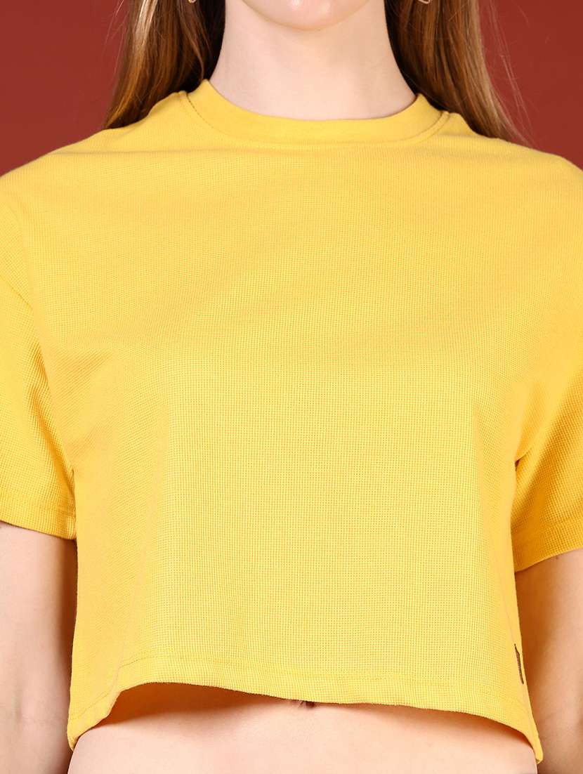 women solid short sleeve boxy t-shirt - 22066260 -  Standard Image - 5