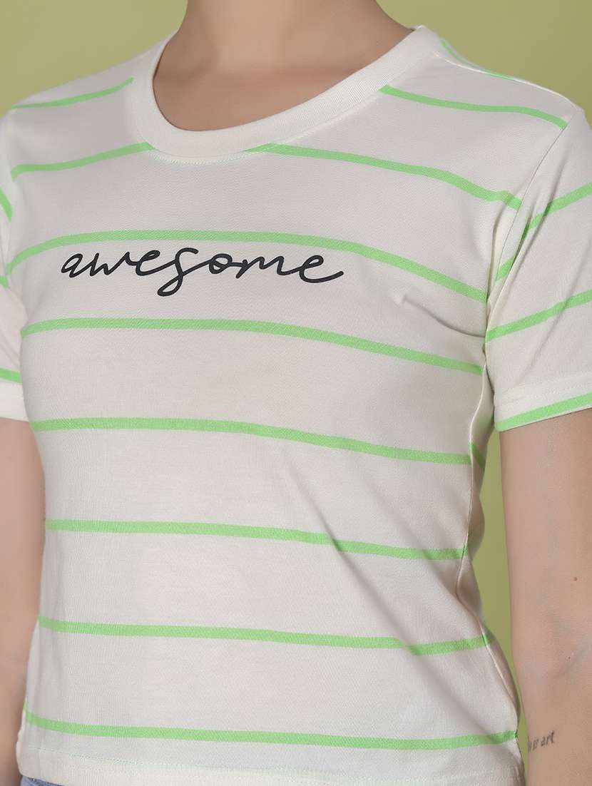 women striped short sleeve regular fit t-shirt - 22066265 -  Standard Image - 5