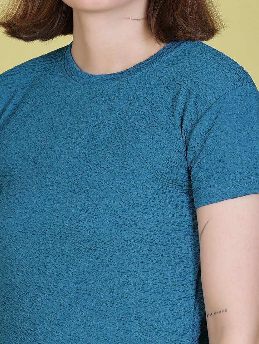 women solid short sleeve regular fit t-shirt - 22066270 - Standard Image - 5
