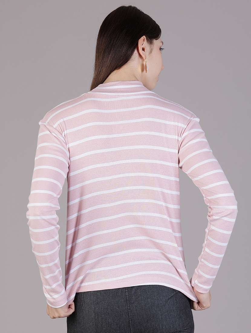 women striped long sleeve regular ft t-shirt - 22066272 -  Standard Image - 3