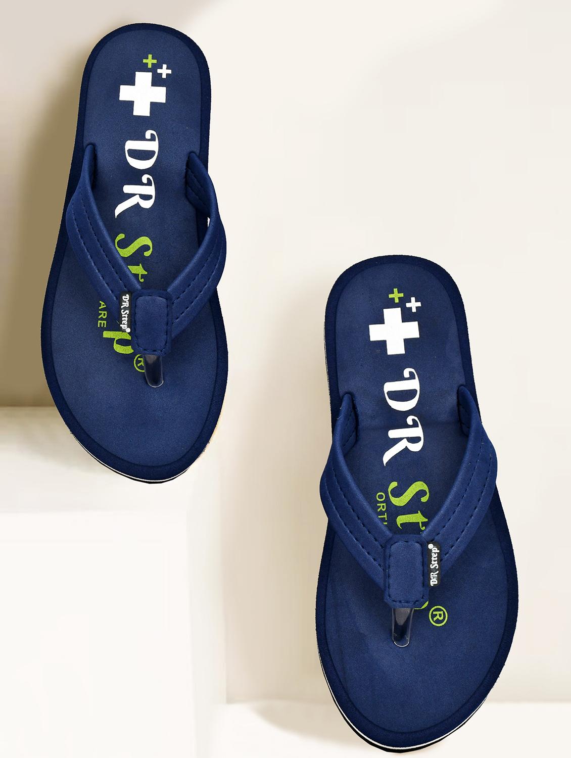 women blue printed slipper