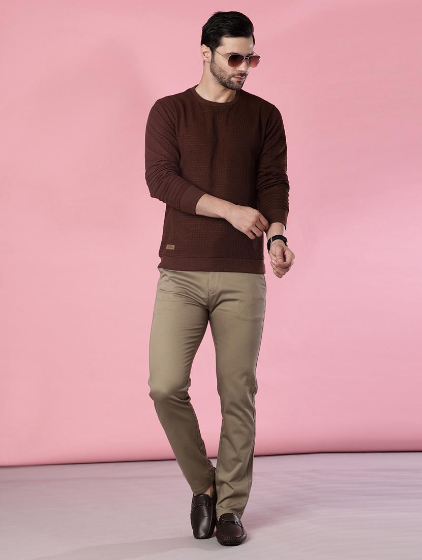 men solid round neck long sleeve t-shirt - 22066278 - Standard Image - 3