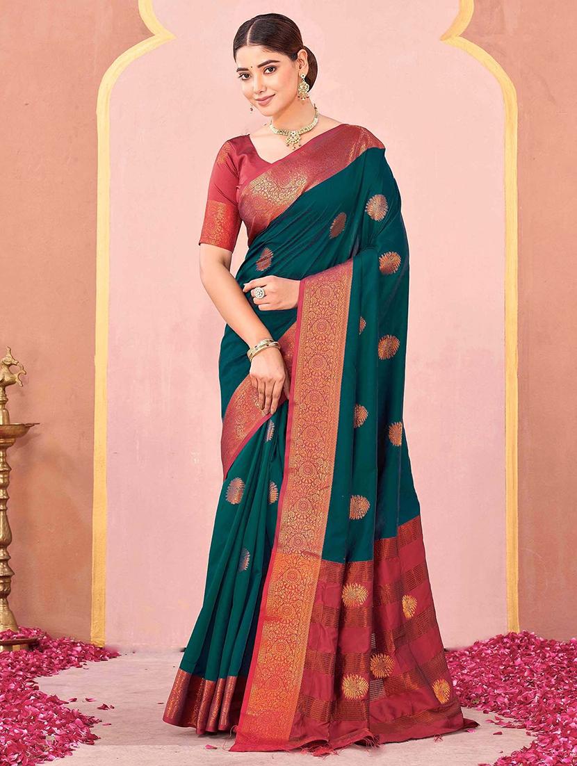 women self design banarasi saree with blouse - 22066362 -  Zoom Image - 0