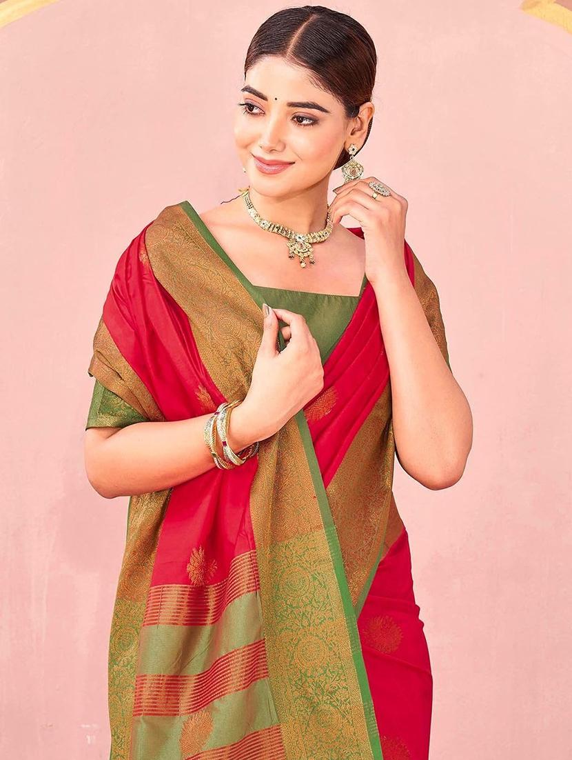 women self design banarasi saree with blouse - 22066364 - Standard Image - 5
