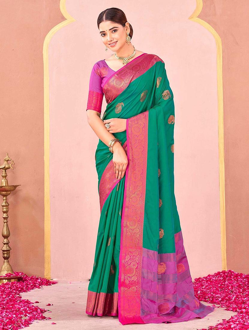 women self design banarasi saree with blouse - 22066365 -  Zoom Image - 0